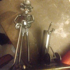 Golf metal folk art